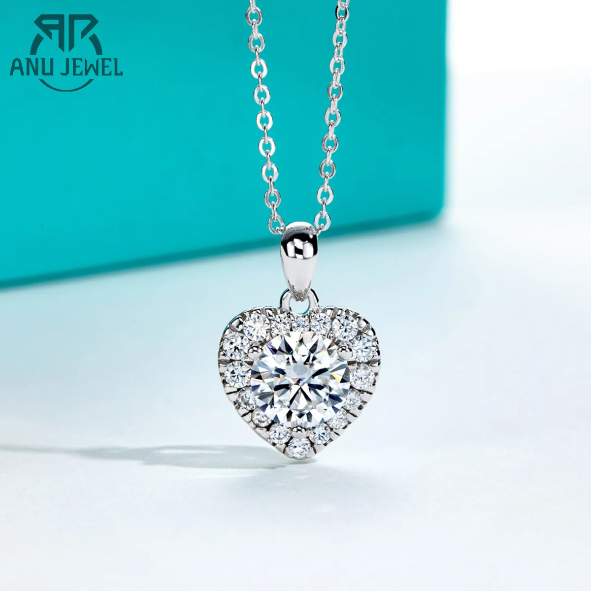 2Ct D Color Moissanite Diamond Heart Shape Pendant Necklace 925 Sterling Silver Fine Jewelry Gifts