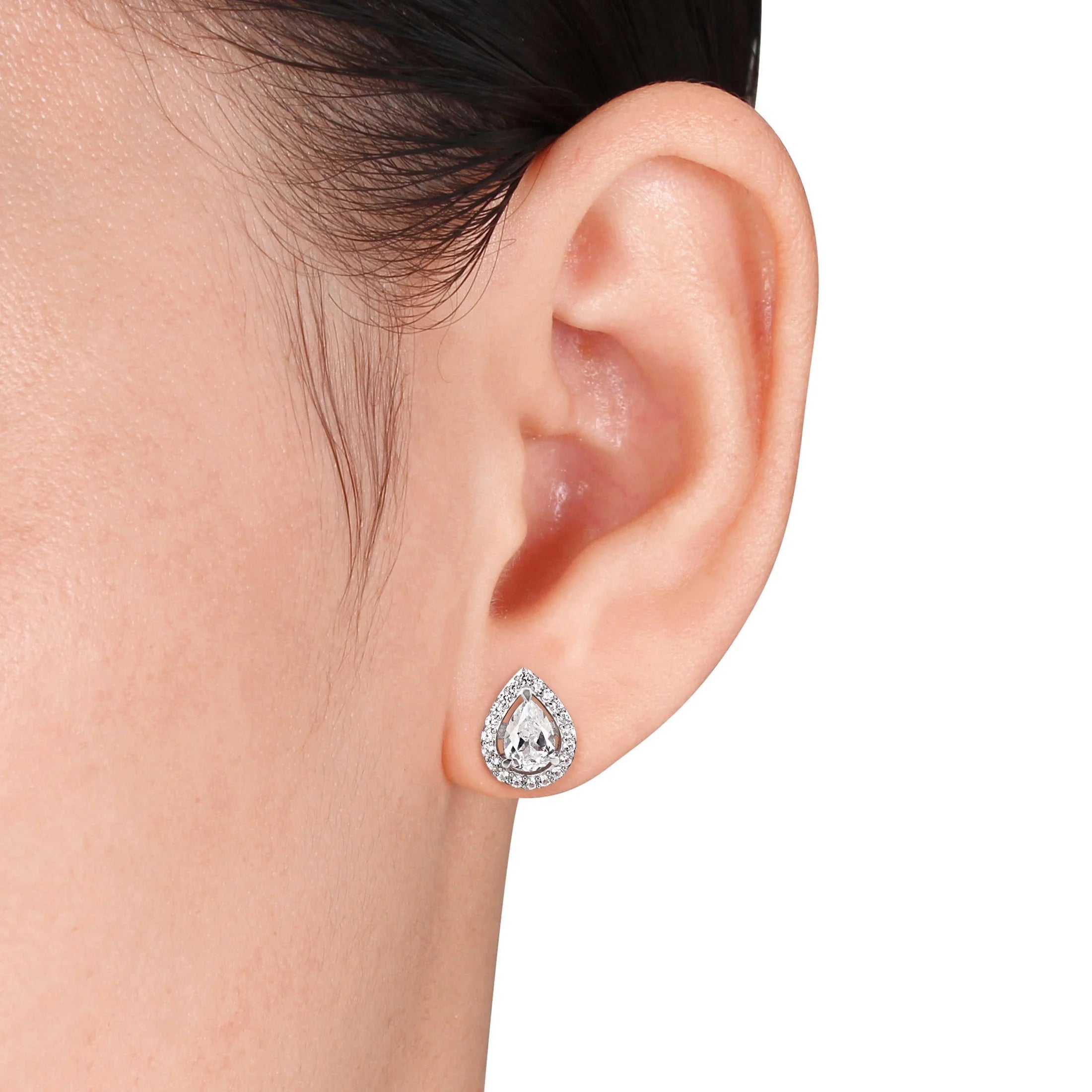 Women'S Created Sapphire Sterling Silver Jewelry Set