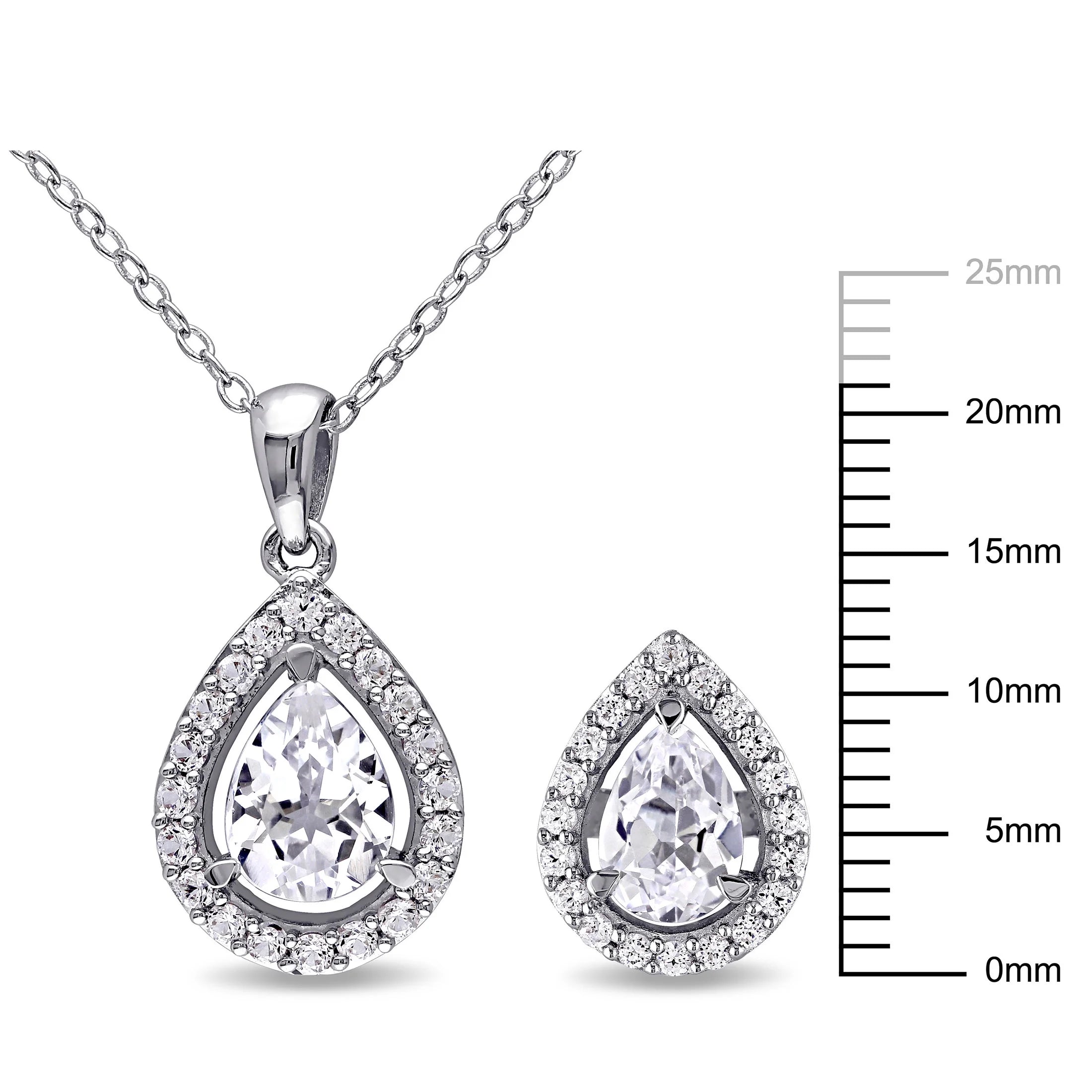 Women'S Created Sapphire Sterling Silver Jewelry Set
