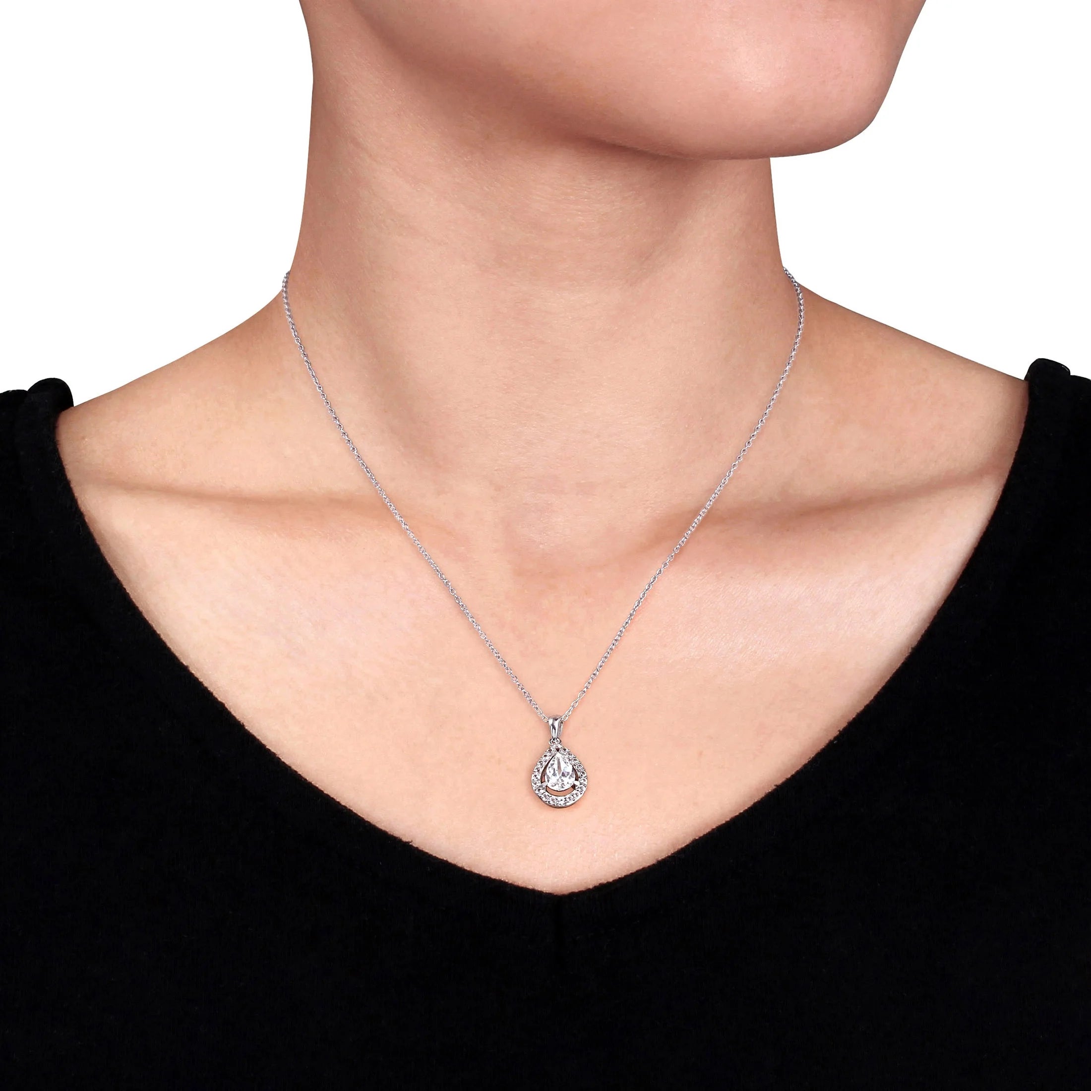 Women'S Created Sapphire Sterling Silver Jewelry Set