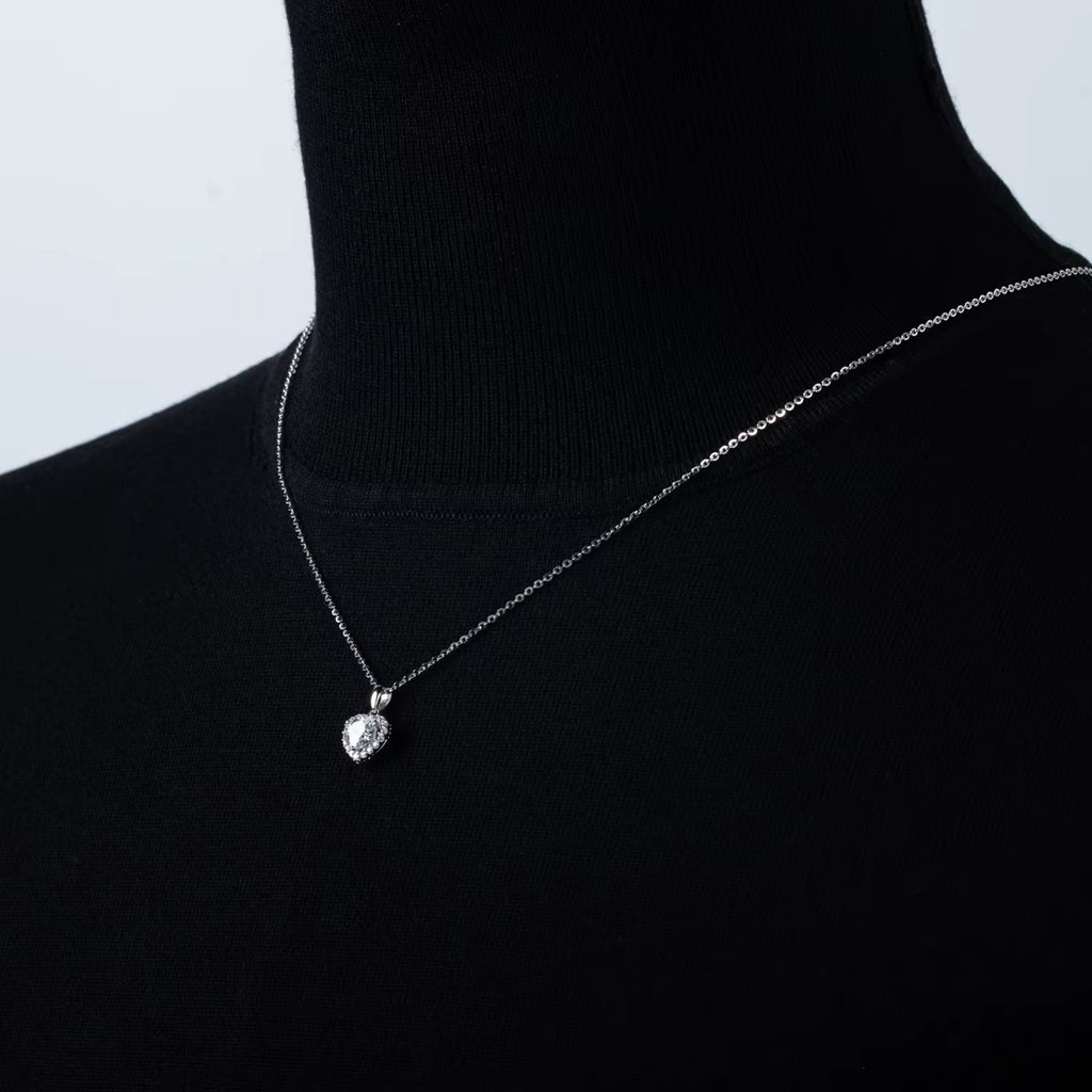 2Ct D Color Moissanite Diamond Heart Shape Pendant Necklace 925 Sterling Silver Fine Jewelry Gifts