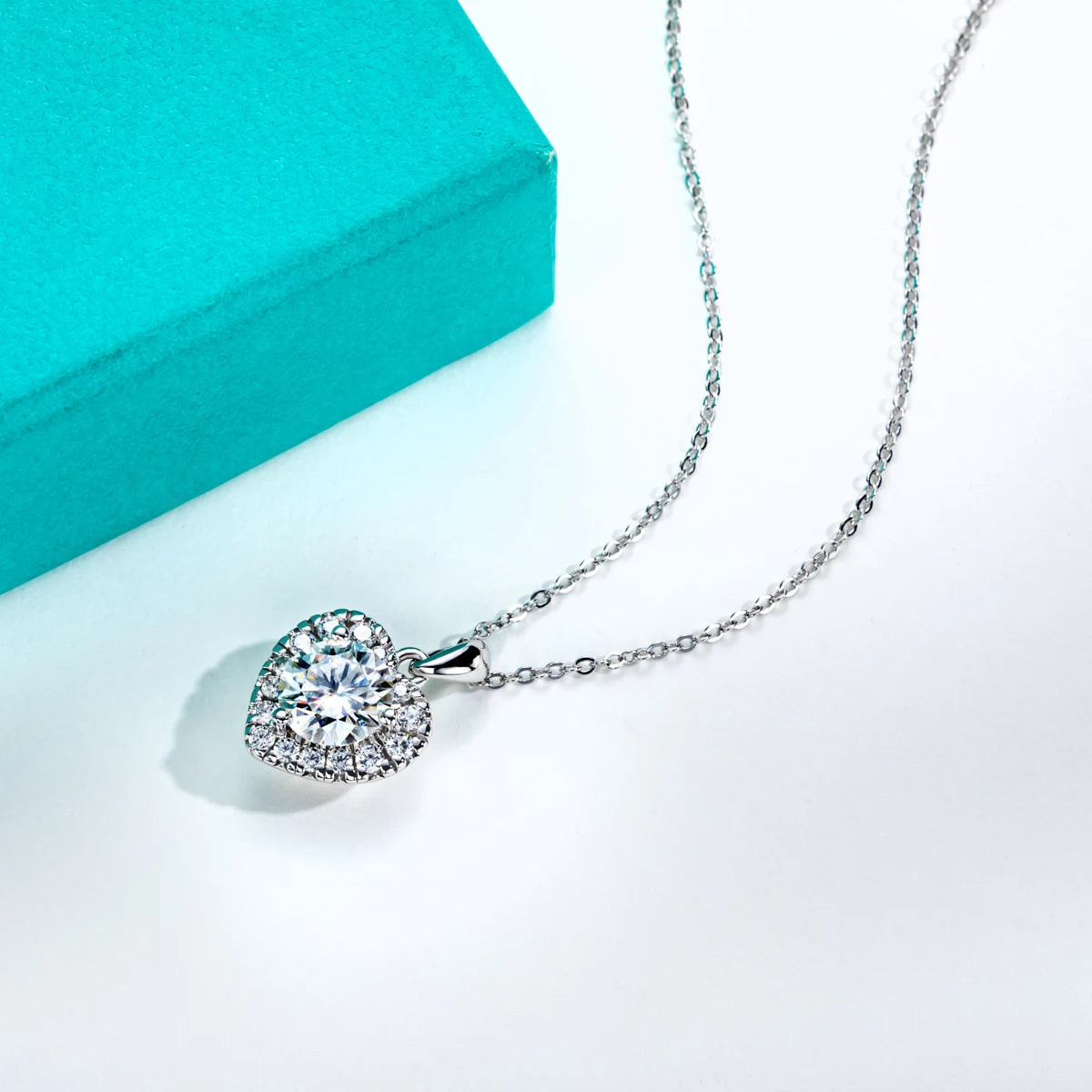 2Ct D Color Moissanite Diamond Heart Shape Pendant Necklace 925 Sterling Silver Fine Jewelry Gifts